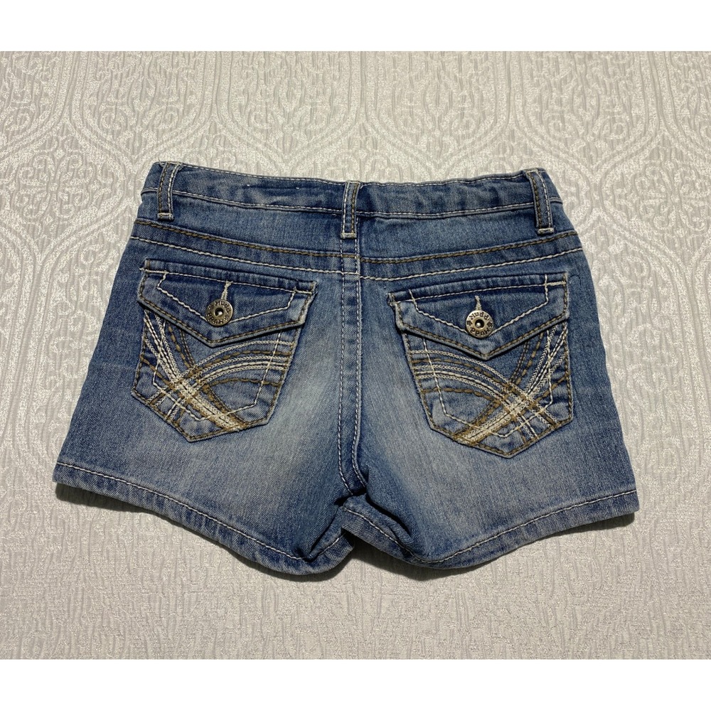 Mudd Girls‎ Denim Shorts Size 8 Adjustable Waist Pockets Blue Jean